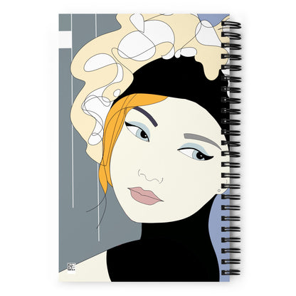 Spiral notebook modern maid